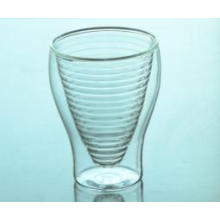 High Borosilicate Thermal Glass Double Wall Cappuccino Glass Cup, Wholesale Borosilicate Double Wall Glass Tea Cup